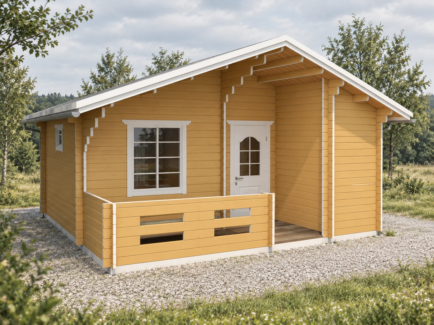 Дачный дом 6х6 м — вариант 3 — визуализация